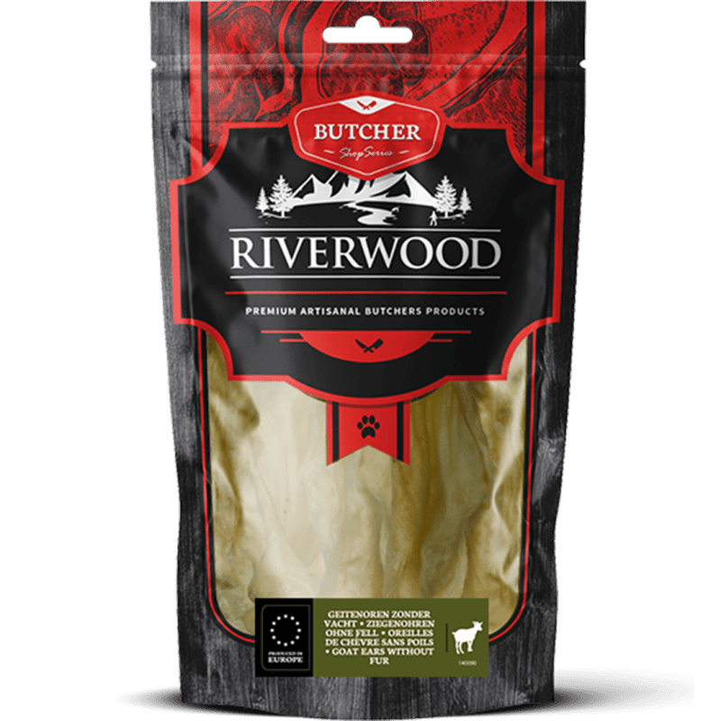 Hundanammi – Riverwood geitaeyru án hárs 100g