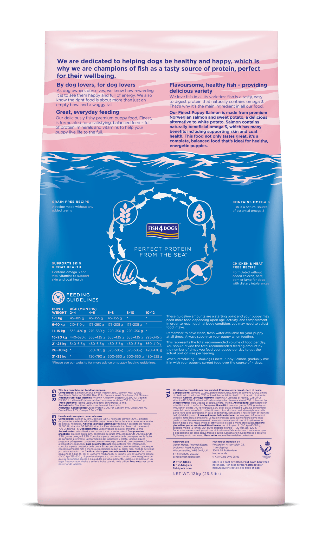 Fish4Dogs Finest Puppy Salmon Sweet Potato small kibble – poki