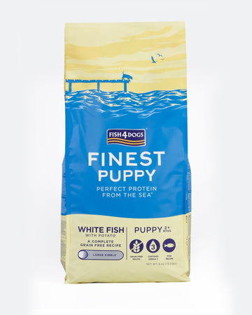 Þurrfóður – Fish4Dogs Finest Puppy hvítfiskur og kartöflur stór korn