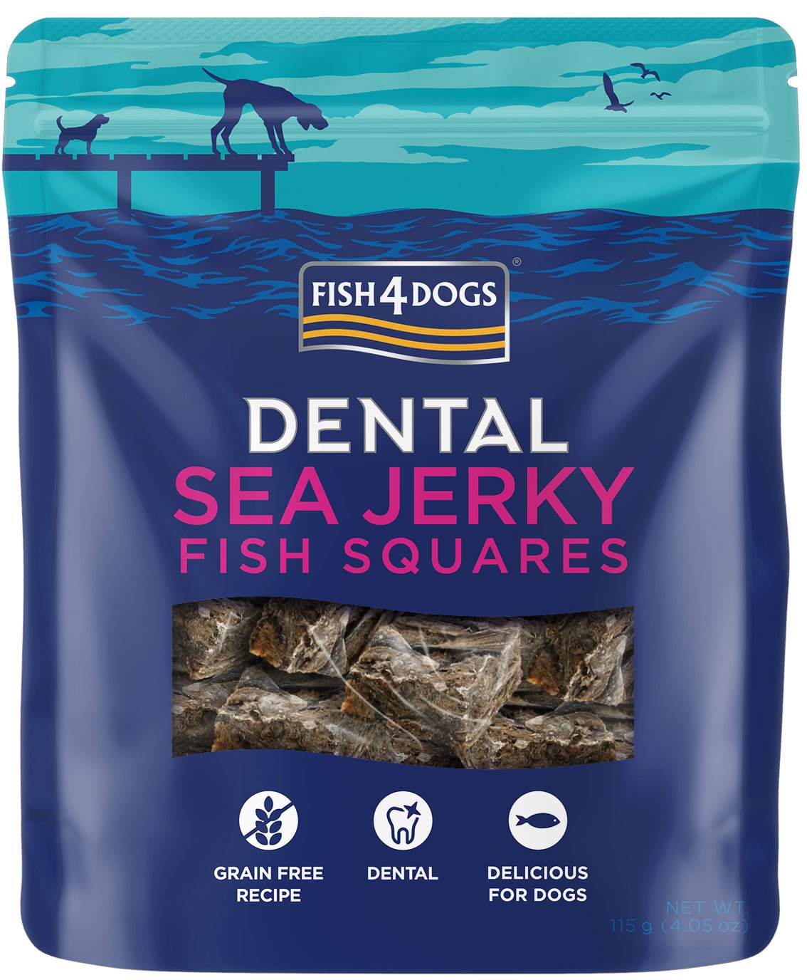 hundanammi – Fish4Dogs Dental Sea Jerky Fish Squares ferkantaðir bitar
