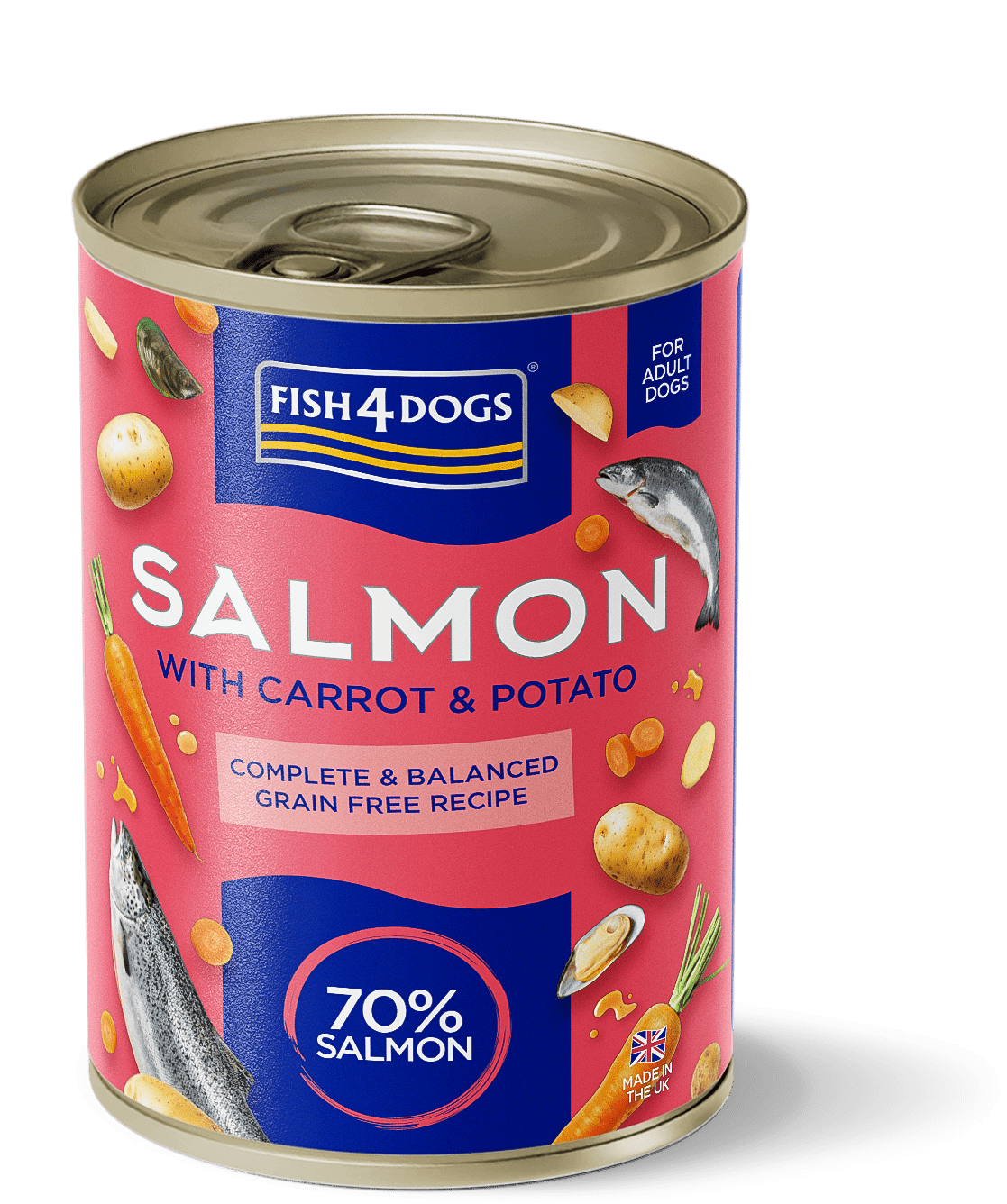 Blautmatur – Fish4Dogs Complete lax með gulrótum og kartöflum