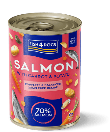 Blautmatur – Fish4Dogs Complete lax með gulrótum og kartöflum