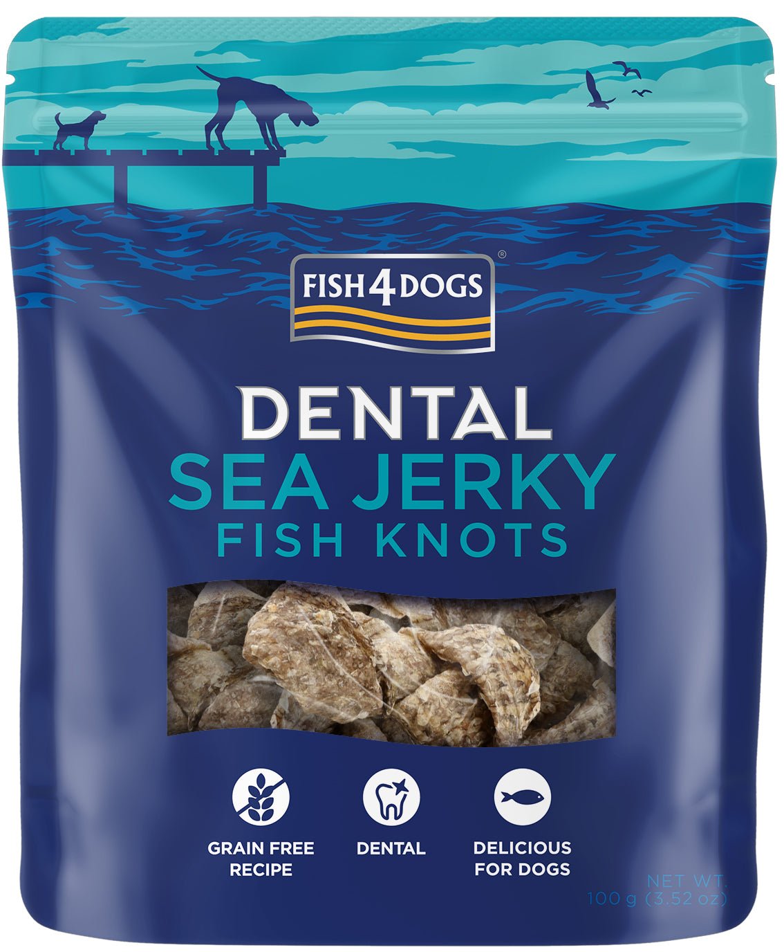 hundanammi – Fish4Dogs Dental Sea Jerky Fish Knots hnútar