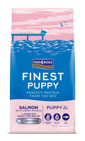 Þurrfóður – Fish4Dogs Finest Puppy lax og sætar kartöflur stór korn