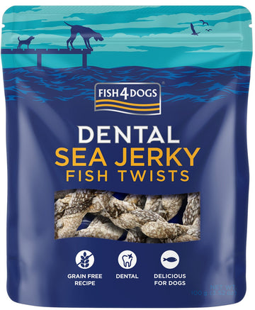 hundanammi – Fish4Dogs Dental Sea Jerky Fish Twists tvinnaðar fiskræmur