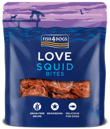 Meðlæti – Fish4Dogs Love smokkfiskbitar 80g
