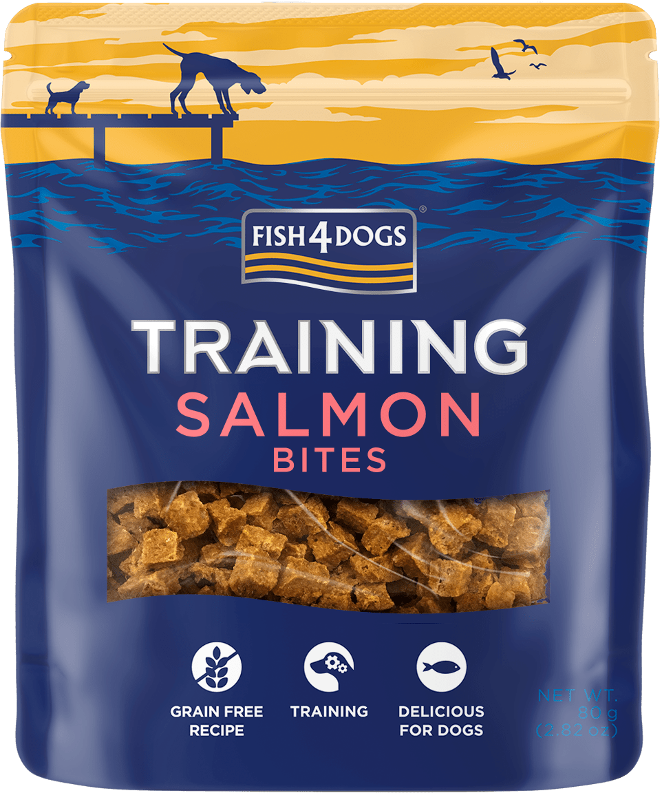 Meðlæti – Fish4Dogs Training Adult laxabitar 80g
