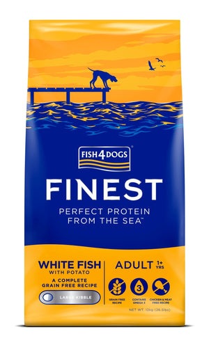 Fish4Dogs Finest Adult White Fish With Potato (Large Kibble)