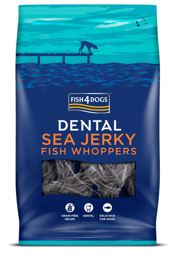 Meðlæti – Fish4Dogs Dental Sea Jerky Fish Whoppers 500g stórt pakki