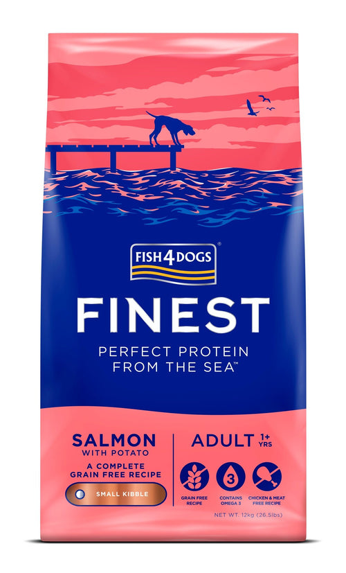 Fish4Dogs Finest Adult Salmon With Potato (Small Kibble)