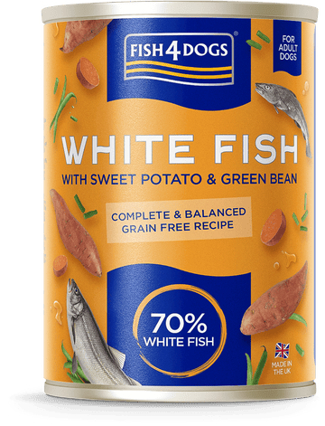 Blautmatur – Fish4Dogs Complete hvítfiskur, sætar kartöflur og baunir