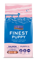 Þurrfóður – Fish4Dogs Finest Puppy lax og sætar kartöflur lítil korn