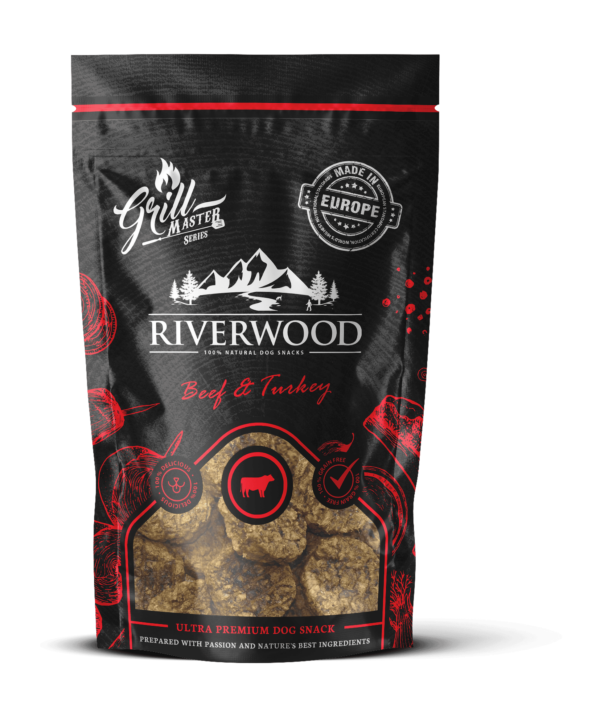 Hundanammi – Riverwood Grillmaster nautakjöt og kalkúnn 100g