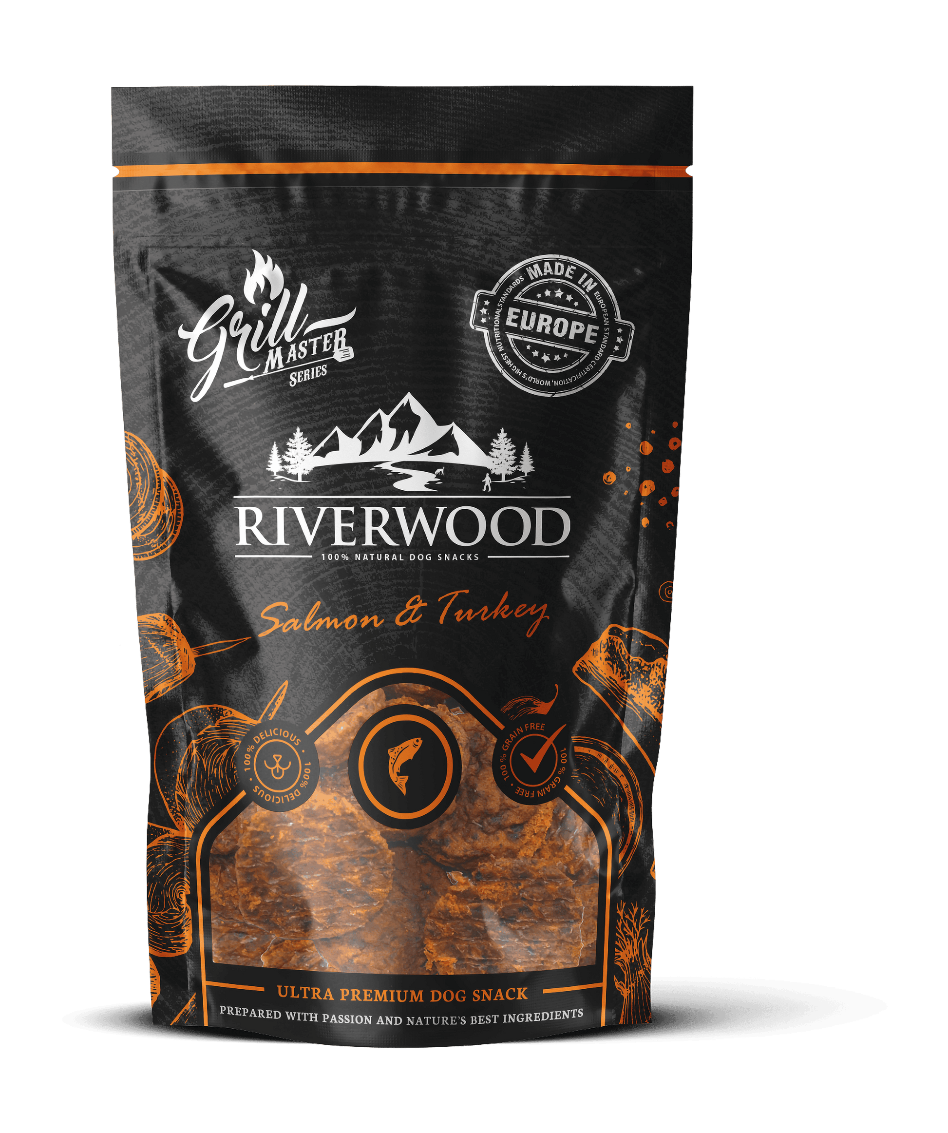 Hundanammi – Riverwood Grillmaster lax og síld 100g