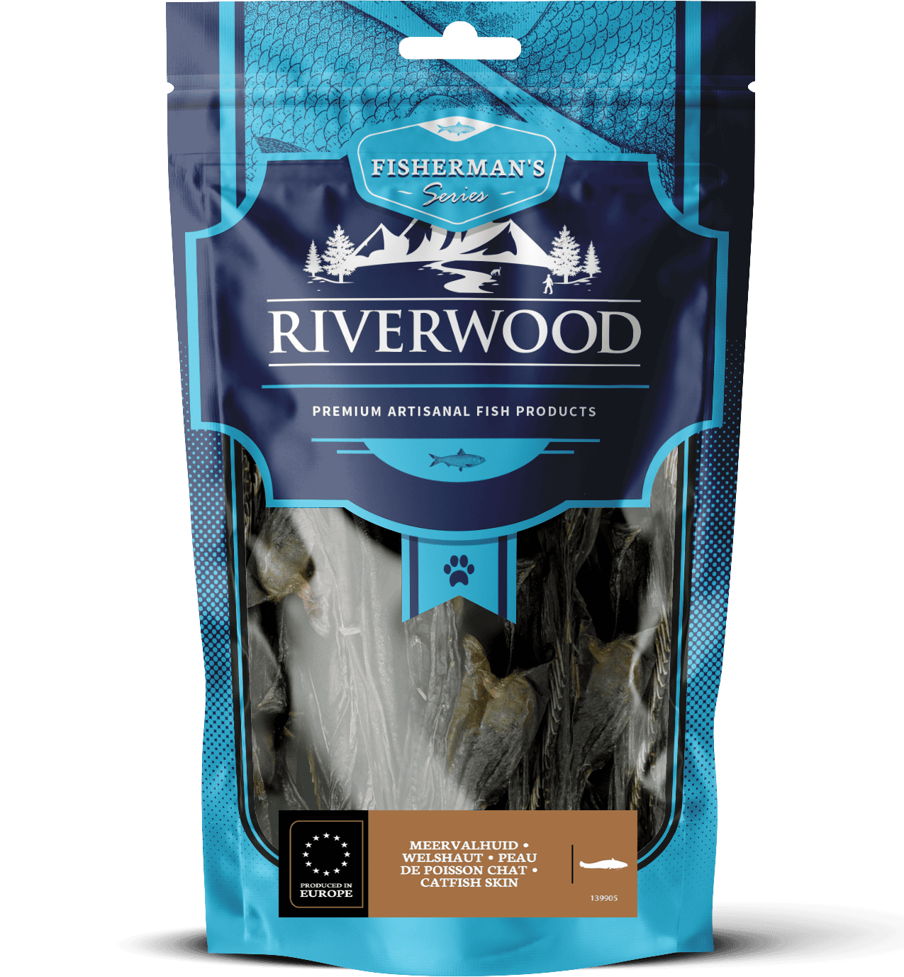 Hundanammi – Riverwood steinbítshúð 18-22 cm 200g