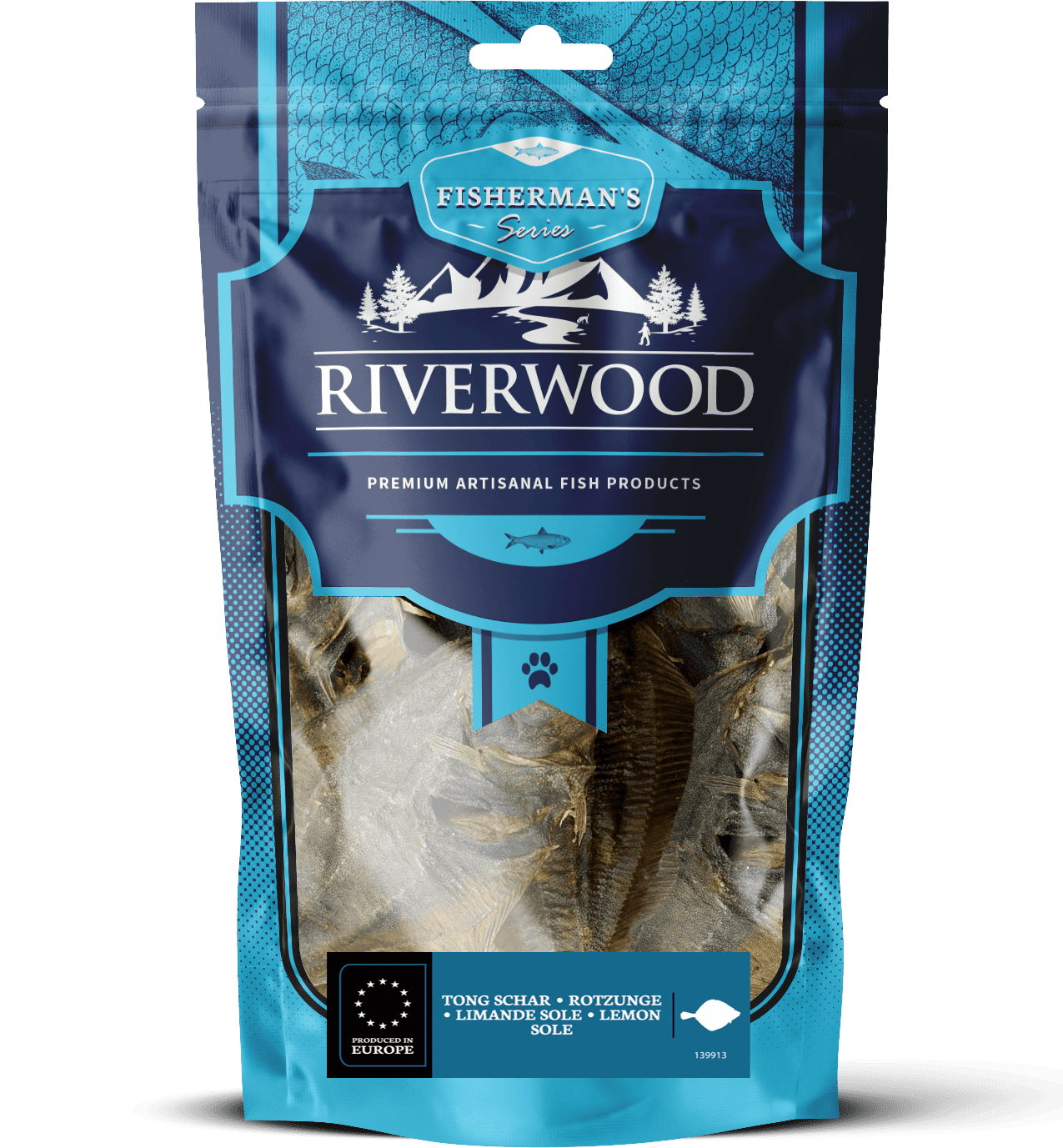 Hundanammi – Riverwood flatfiskur þurrkaður 250g
