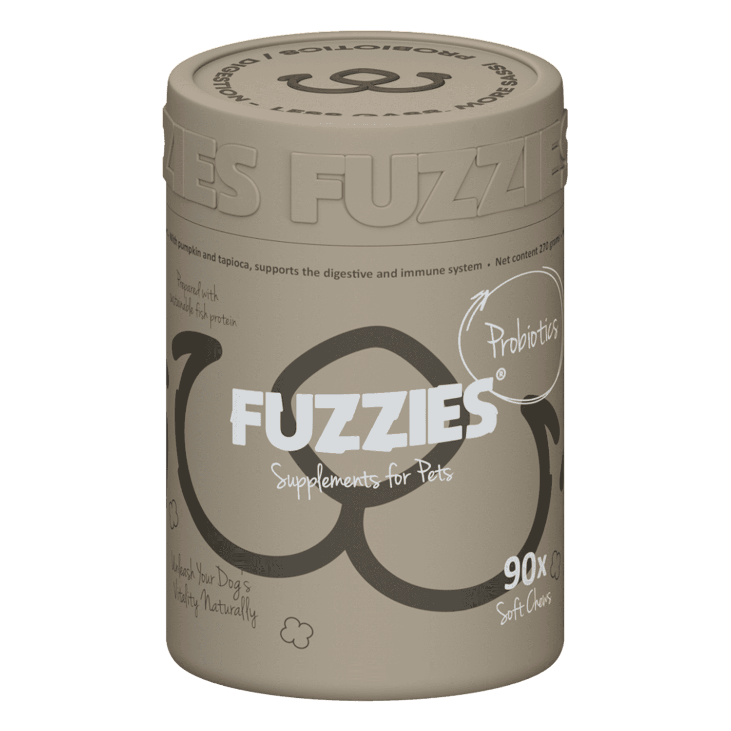 Fuzzies Probiotic Chunks – fæðubótarefni með góðgerlum fyrir meltingu hunda