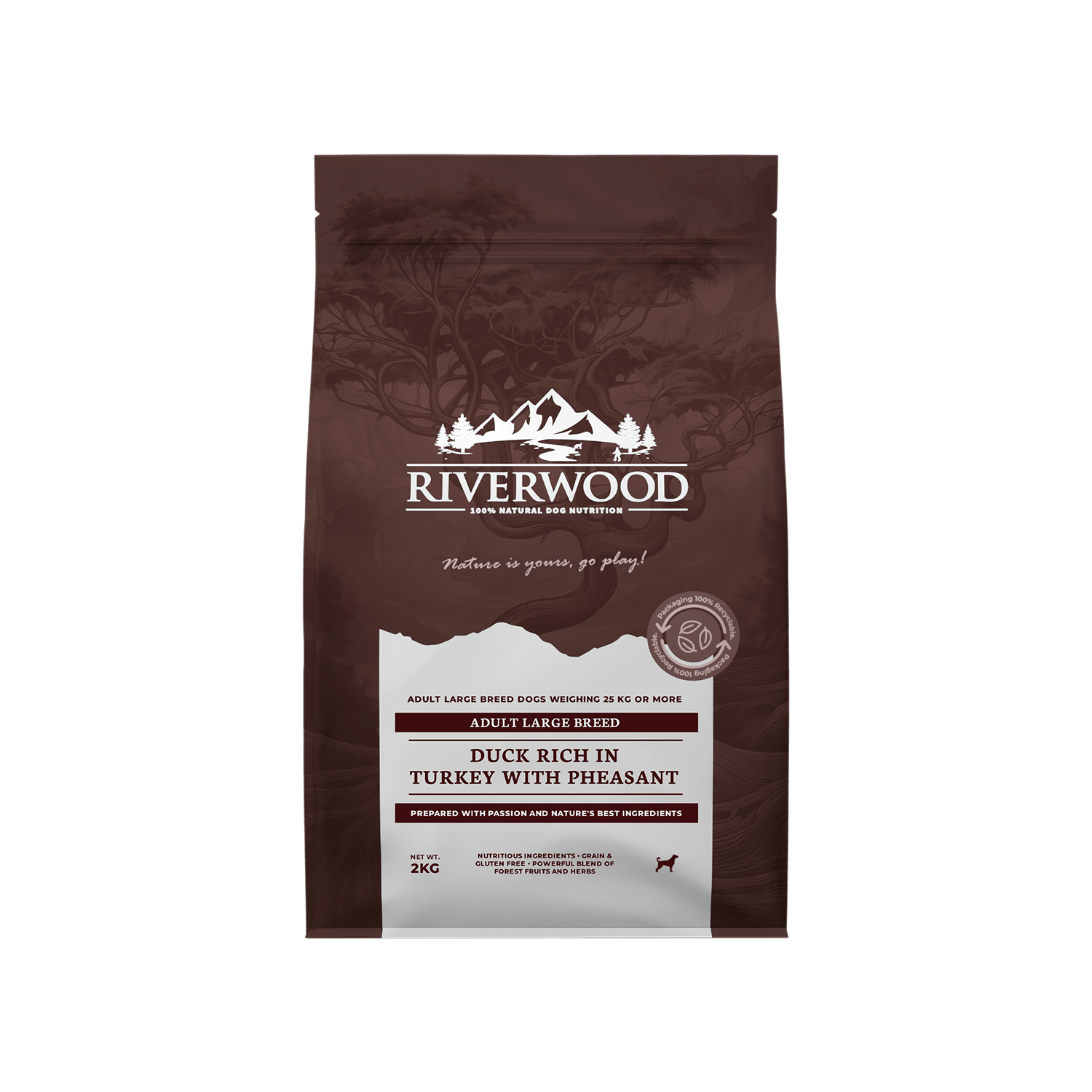 Þurrfóður – Riverwood Adult Large Breed önd og kalkúnn