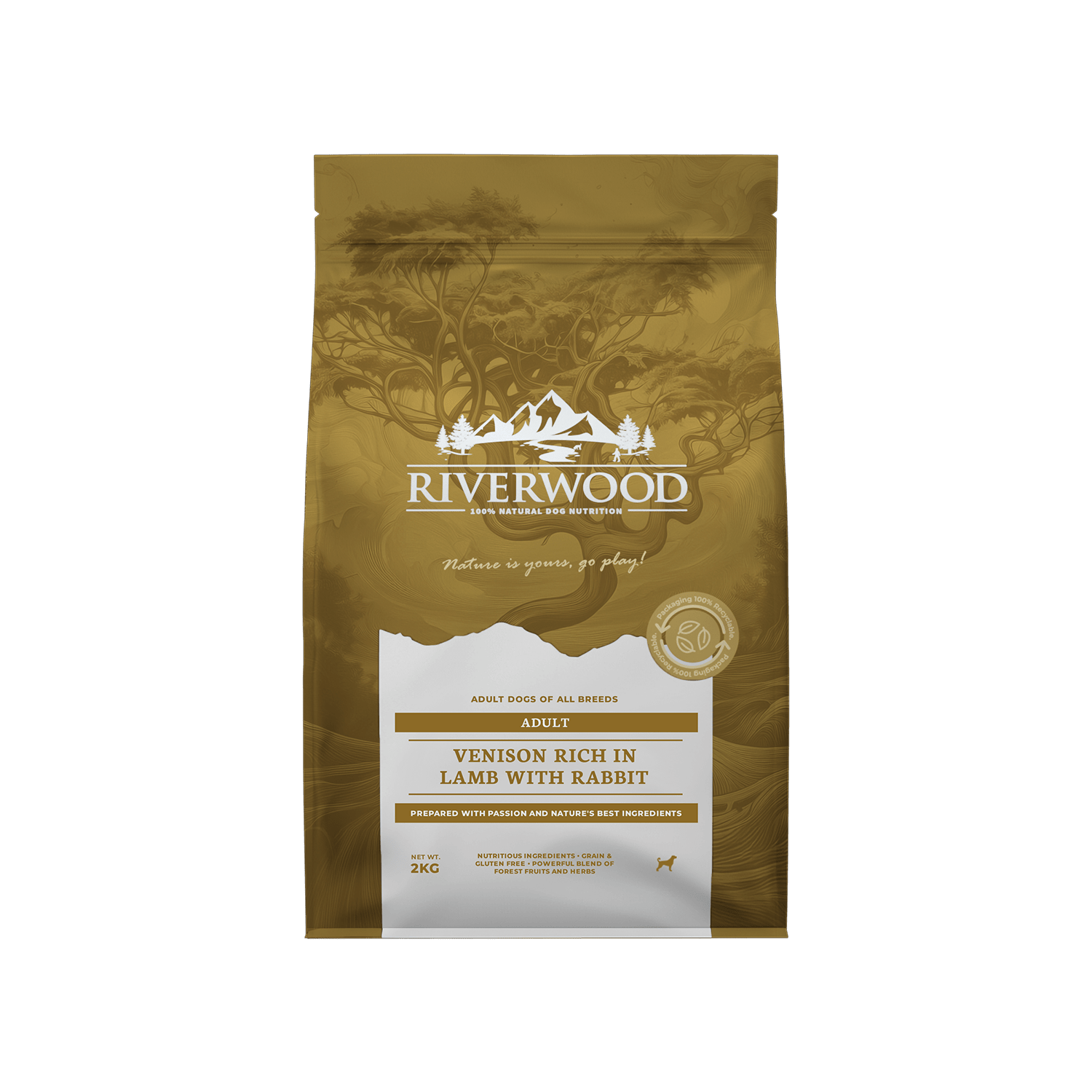 Þurrfóður – Riverwood Adult hreindýr og lamb með kanínu