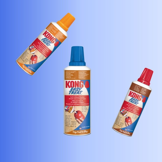 KONG Easy Treat spreybrúsi með lifrabragði – fullkomið til að fylla KONG leikföng og hvetja til róandi sleikju.
