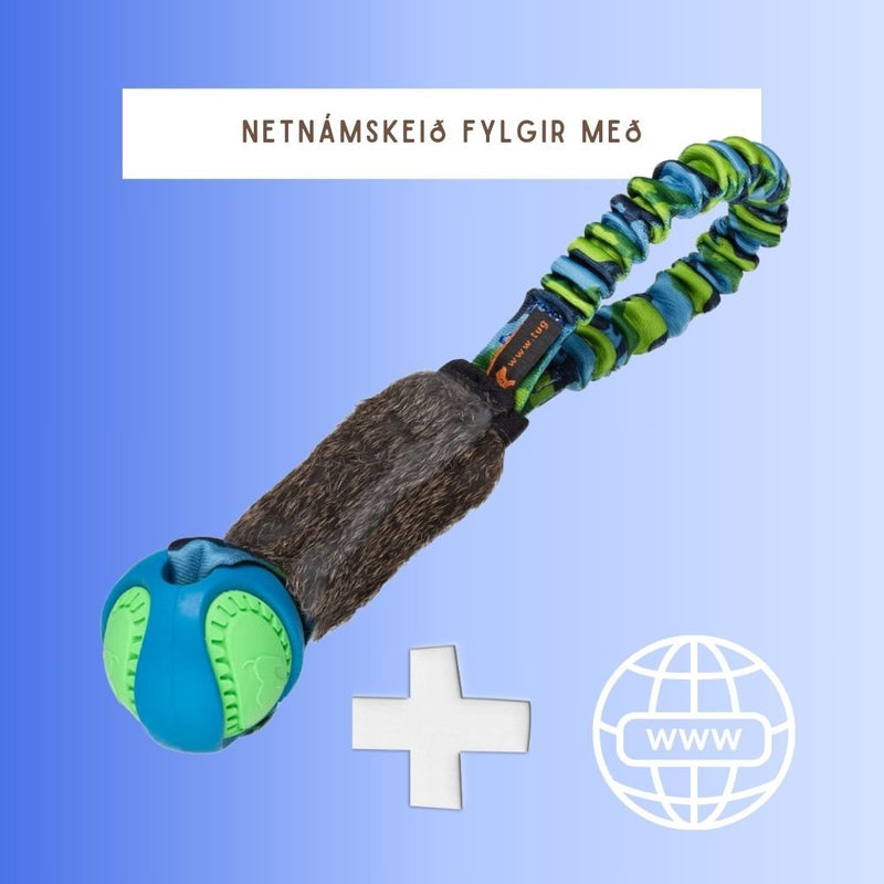 Togdót fyrir alla hunda og hvolpa gert úr alvöru kanínuskinni  og með bolta á endanum. Mjög hvetjandi og sterkt.