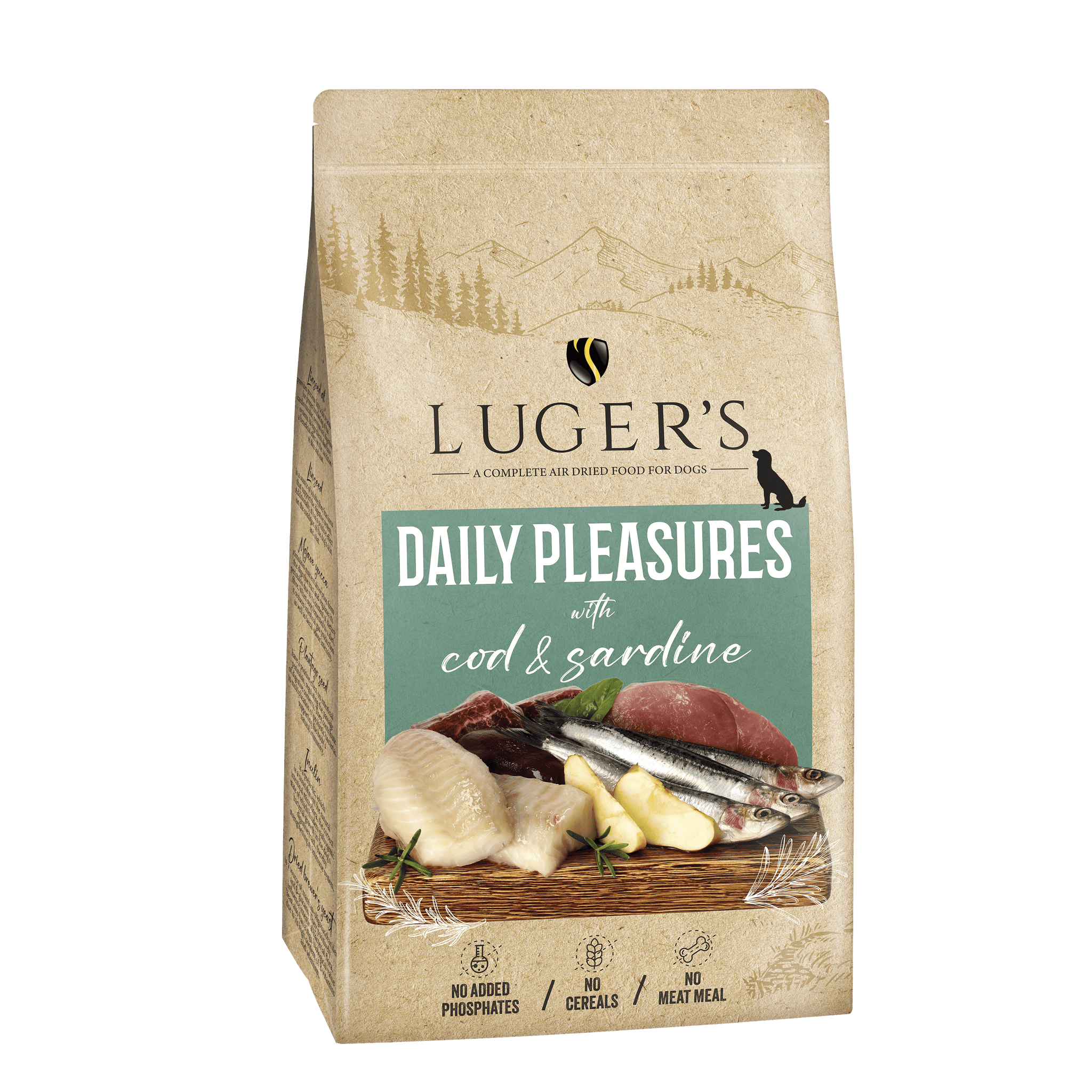 LUGER'S DAILY PLEASURES AIR DRIED FOR DOG - COD AND SARDINE 9 kg