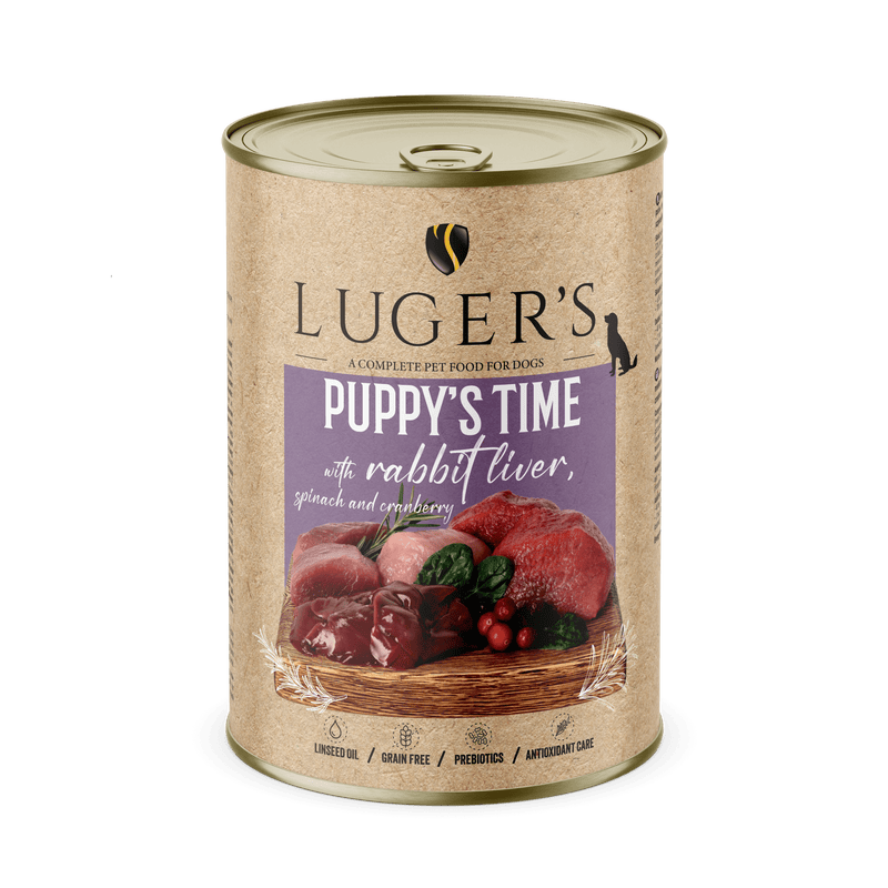 LUGER’S PUPPY’S TIME - Kanínulifur, spínat og trönuber